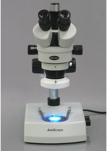 מיקרוסקופ זום סטריאו טרינוקולרי מקצועי דיגיטלי של אמסקופ-2 הרץ-9 מ', עיניות פי 10, הגדלה פי 3.5-90,