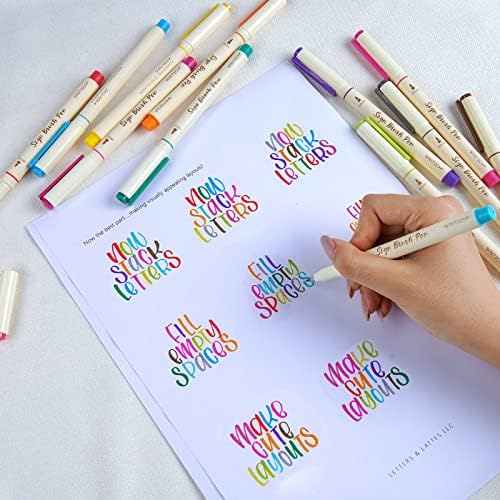 עטי סמן קצה מברשת כתיבה: סמני אמן קצה גמיש על בסיס מים 12 קראט צבעים שונים לכתיבת יומן למבוגרים צביעה אותיות