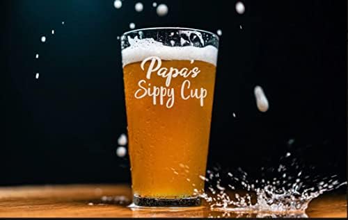 כוס קש של קארבליטה פאפא-כוס בירה פאפא-16 עוז בירה חקוקה ליטר - ליום הולדת פאפא-מתנות פאפא מנכדים-מתנות