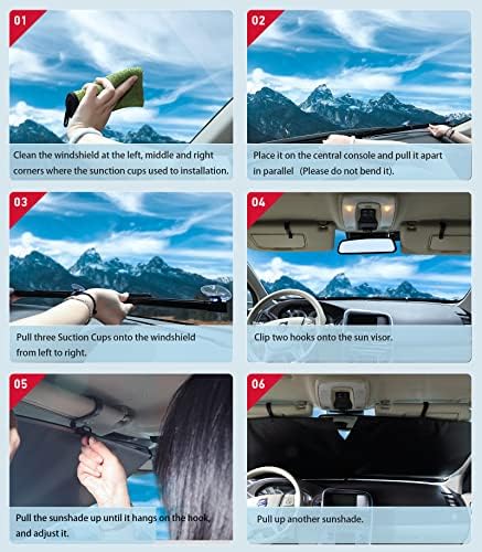 גוון שמש של השמשה הקדמית נשלפת לרכב, שמש חלון קדמית, חסימת קרני UV ובידוד חום שמש, שמשות קדניות רכב מתאימות