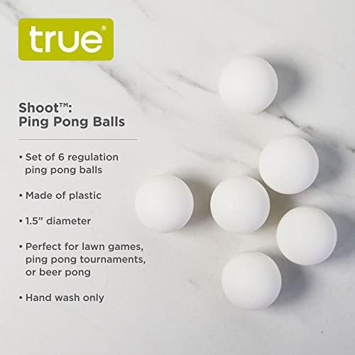 כדורי פונג בירה אמיתיים - 6 יחידות כדורי פינג לבן פינג, כדורי טניס שולחן 40 ממ למשחקי פנים וחוץ,