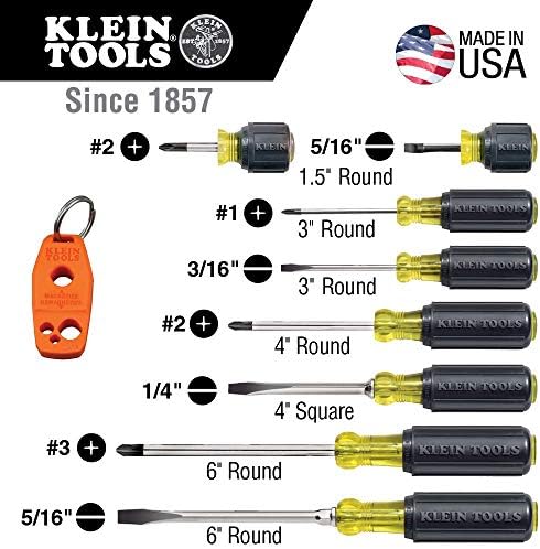ערכת כלים של Klein 80021 ערכת כלי נהג אגוזים עם טיפים שונים, נהגי אגוזים ומגנטייזר / דה-מגהיזר, 16 חלקים