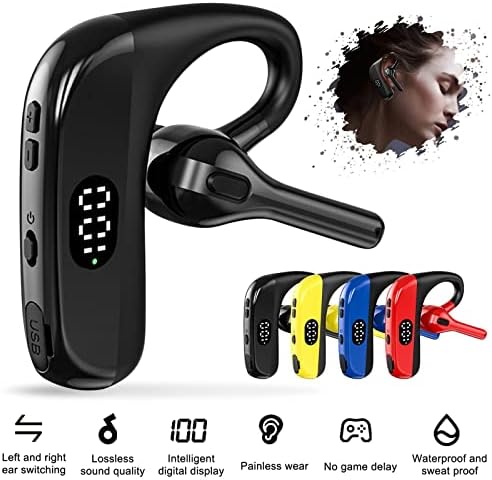 אוזניות אוזניות יחיד של Xunion עם MIC Bluetooth 5.2 LED אוזניות תצוגת אוזניות אטומות למים אוזניות אלחוטיות