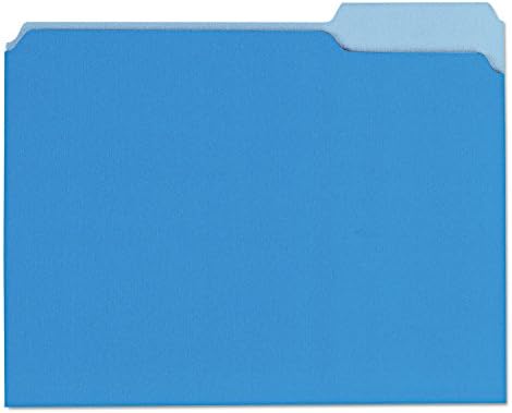 אוניברסלי 12301 ממוחזר פנים קובץ תיקיות, 1/3 לחתוך למעלה כרטיסייה, מכתב, כחול, 100 / תיבה