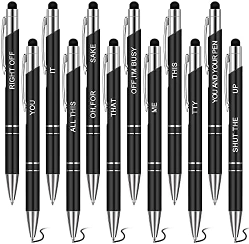 12 יחידות מצחיק עטים דמוטיבציה מתלונן השראה עט נוהם פסיבי חיובי משרד עטים שחור דיו חידוש עט מסך