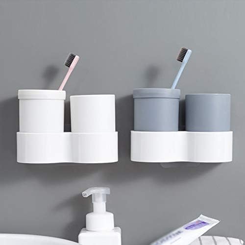 Tfiiexfl מברשת שיניים מחזיק קיר תלוי משחת שיניים כוס פה כוס אטום למים מארגני אמבטיה למטבח מארגני מטבח
