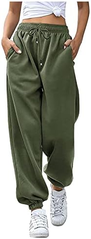 מכנסי טרנינג תחתונים לנשים מכנסיים מכנסיים אימון מכנסי יוגה מותניים גבוהים עם כיסים מכנסיים קטנים של