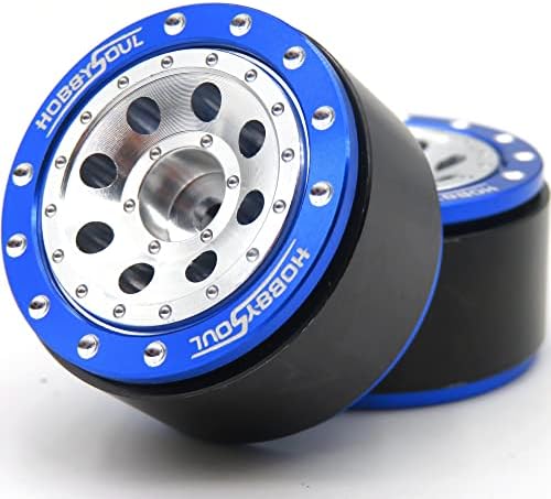 Hobbysoul מתכוונן קיזוז 1.0 גלגלי חרוזים כסף כחול, כבד 1/24 גלגלים משקל 21 גרם/שפה 7 ממ חישוקי משושה עבור