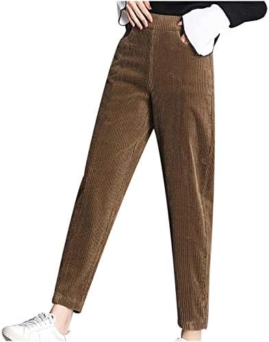 מכנסי קורדרוי מרופדים מרופדים למכנסי טרנינג חורפים של נשים חממה מכנסיים ארוכים מכנסיים עבים מכנסיים