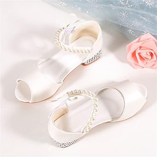 סנדלי בנות גרילס נעלי שמלה מסיבת חתונה נצנצים נצנצים עקבים גבוהים לנעלי בלט בתיכון לבנות פעוטות
