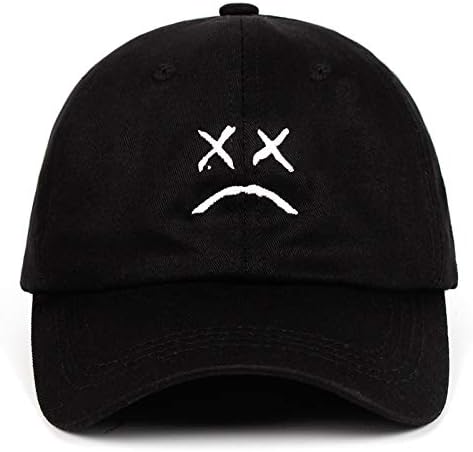 סגנון חיים כותנה עצוב פנים אבא כובע רקמת בייסבול כובע עצוב פנים כובע היפ הופ כובע גולף סנאפבק שחור