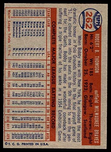 1957 טופס בייסבול 262 בובי תומסון מעולה על ידי כרטיסי מיקיס