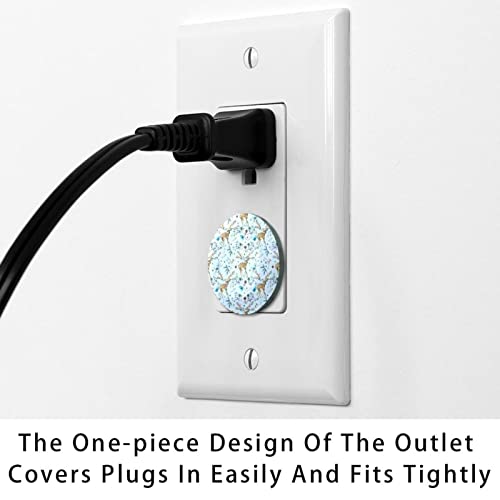 Elk Forest Boho Blue Outlet Covers Covers 12 חבילה - כיסויי תקע של בטיחות לתינוקות - עמיד ויציב -