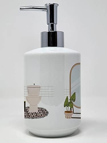 אוצרות קרוליין WDK5760SOAP SPANIEL מים איריים במתקן סבון קרמיקה אמבטיה, בקבוקי משאבה של מתקן סבון