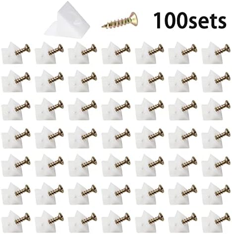 Cionyce 100 חבילות ערכת תיקון ערכת שידה תיקון תיקון תחתון, סוגריים תמיכה ברהיטים של טריזים פלסטיים
