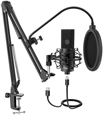 מחשב הקבל מיקרופון עם מתכוונן שולחן העבודה מיקרופון זרוע הלם הר עבור סטודיו הקלטת שירה קול