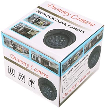 מצלמת אבטחה מזויפת של UXCELL DUMMY DOME CCTV עם ממצה אדום LED אזהרה נורית אזהרה לבית חיצוני מקורה
