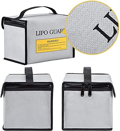 שקית בטוחה של סוללת Lipo Lipo שקית אש אש - להגנת טעינה לסוללות LIPO, אחסון סוללות LIPO, מארז הובלת