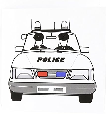 מכונית משטרה עם 2 שוטרים-כרטיס ברכה, 6 על 6 אינץ', יחיד
