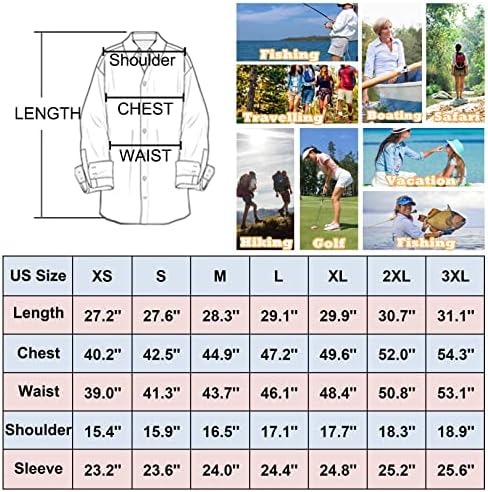 Toumett נשים UPF 50 שרוול ארוך UV הגנה מפני השמש חולצות ספארי חיצוניות חיצוניות מהירות דיג דיג חולצות טיול
