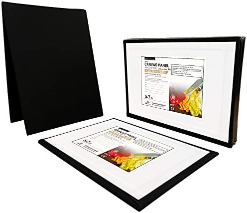 לוחות בד שחור של פיניקס 5x7 אינץ ', 6 חבילות - 8 גרם משולש ב - חומצות כותנה בדים חופשיים לציור, לוחות
