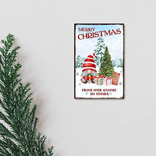 שלט עץ לחג המולד גנום אורן עץ שלט חורף קופסת מתנה של פתית שלג שלט עץ עץ קלאסי חג המולד קלאסי לחג דלת קדמית לעיצוב