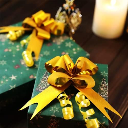 זהב מתנה קשתות וזהב למשוך קשתות עבור גלישת מתנה זר סל חבילה עבור רכב, קרפט,יום הולדת חג, תינוק מקלחת, מסיבת