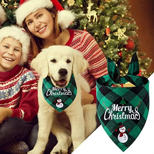 צווארון כלבים דק לחג המולד כלב בנדנה משולש קלאסי הדפס חג המולד משובץ חג המולד צעיף חיית מחמד ביב בנדנה