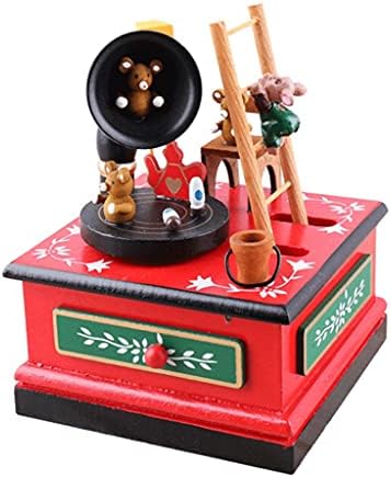 Lhllhl שמח-גו-סיבוב סנטה קלאוס קופסת מוזיקה צעצוע בית קישוט בית מתנת יום הולדת של קופסא מוזיקת ​​חג מוסיקה