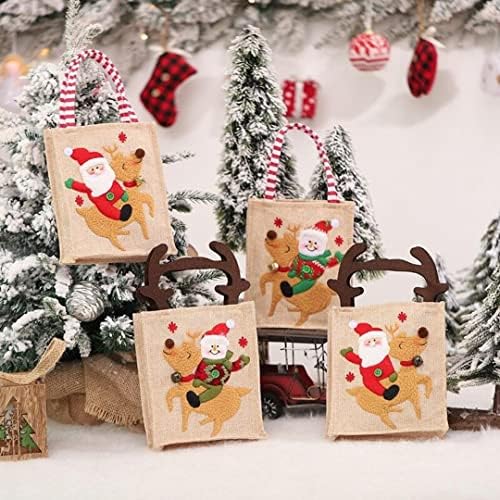 החג שמח זר סימן, 2023 סנטה קלאוס עץ חג המולד מתנת שקיות החג שמח סוכריות מתנת תיק חג המולד קישוטים לבית