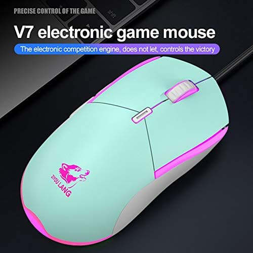 עכבר אופטי קווית, עכבר משחקים עם תאורה אחורית 6 כפתורים 2400 דפי לתכנות ארגונומיה מחשב עכבר הפוטואלקטרי