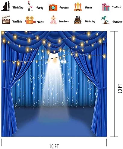 10 על 10 רגל זרקור במה רויאל כחול וילון תיאטרון רקע מוסיקה קונצרט נושא צילום רקע כחול רקע וילון לחתונה