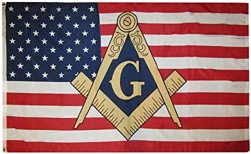 AES אמריקאי סיטונאי סופרסטור 3x5 ארהב סמל מייסון אמריקאי 3'x5 'מחוספס 100D דגל פוליאסטר אוקספורד