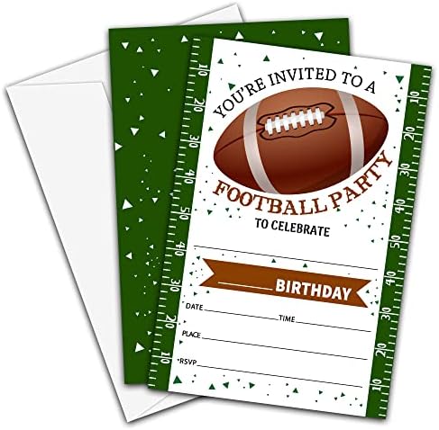 נושא הכדורגל 4 x 6 בכדורגל כרטיסי הזמנה למסיבת יום הולדת 1 עם מעטפות - בנים, חגיגת יום הולדת