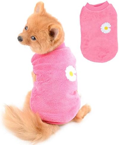 סוודר פליס רך סוודר לסלמאי למעיל חורפי צ'יוואווה חורף לכלבים קטנים חתולים בנות גור רקמה יפה לבגדי פרחים