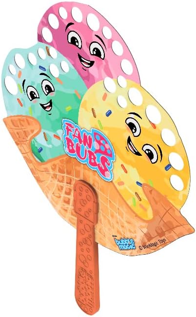 מאוורר קסם בועות בובס גלידה סנדות, פיתרון בועה עם מאוורר יד לילדים 3 שנים ומעלה, רב צבעוני, FB50014