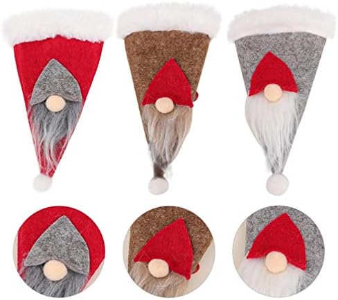 3 יחידות חג המולד סנטה כובעי כלי כסף מחזיקי כלי שולחן סכין מזלג כף אחסון תיק חג המולד המפלגה ארוחת