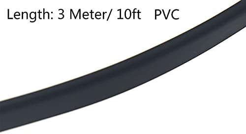 קצה מחדש מחדש לקצץ u חותם חותם PVC שחור פלסטיק u מגן קצה ערוץ מתאים 1/16 '' - 3/32 '' קצה 10 רגל אורך
