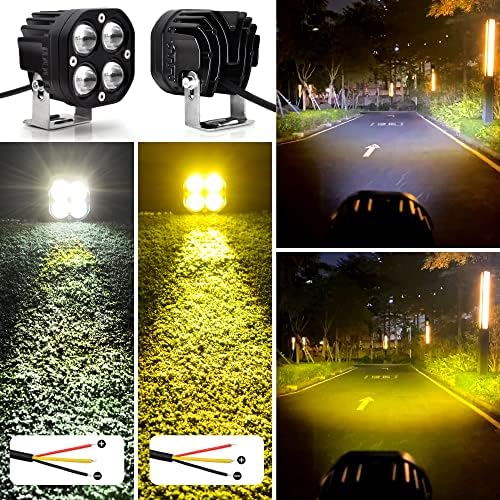 3 אינץ הוביל תרמיל אורות, ענבר + לבן מחוץ לכביש נהיגה אורות רכב אור ברים תעלה אור עבור רכב שטח טרקטורונים