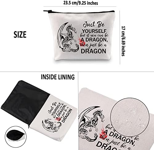 G2TUP Dragon Lover מתנה להיות תיק איפור דרקון דרקון שקית קוסמטיקה נושאים דרגון מאוורר מתנה חובב בעלי חיים