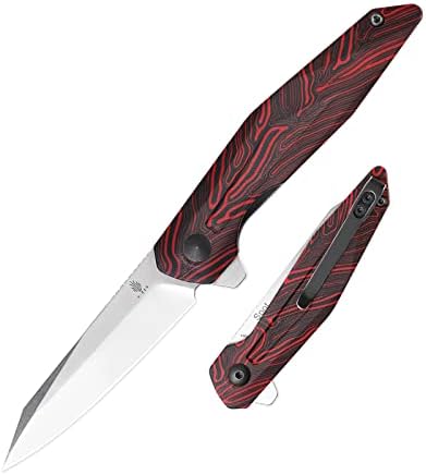סכין כיס של קיזר ספוט 2.91 אינץ '154 סמ פלדה DAMASCUS G10 ידית סכין קיפול V3620C1
