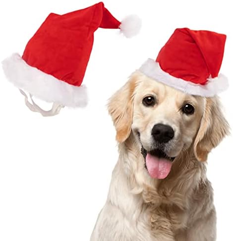 כובע חיות מחמד, כובע כלב סנטה מתכווננת כובע חג המולד כובע המסיבה לחג המולד אבזרי תמונות לחג המולד לכלב בינוני