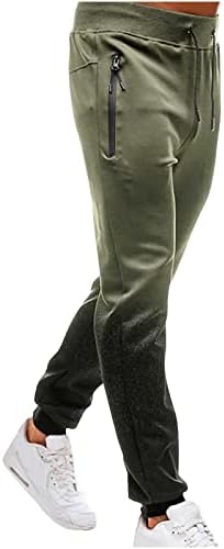 מכנסי טרנינג לגברים אופנה שיפוע אצן מכנסיים אלסטי מותניים ספורט מזדמן כושר מלא אורך מכנסיים מטען