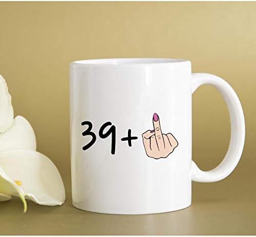 אני 39 פלוס 1 האצבע האמצעית שווה 40 יום הולדת ספלי קפה-חידוש קרמיקה קפה ספל תה כוס לבן 40 יום הולדת מתנות לנשים