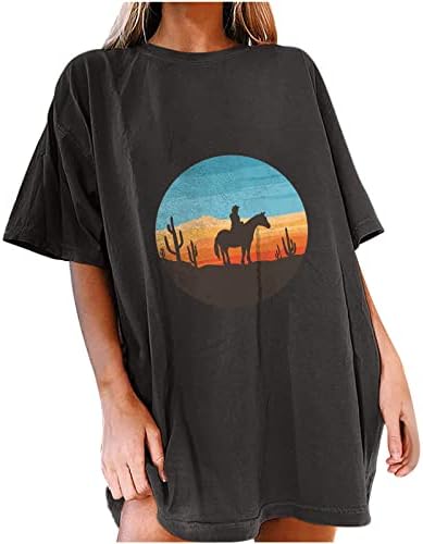 חולצת טריקו מערבית מדברית מערבית קקטוס רטרו שקיעה קקטוס חולצה גרפית חולצה מזדמנת