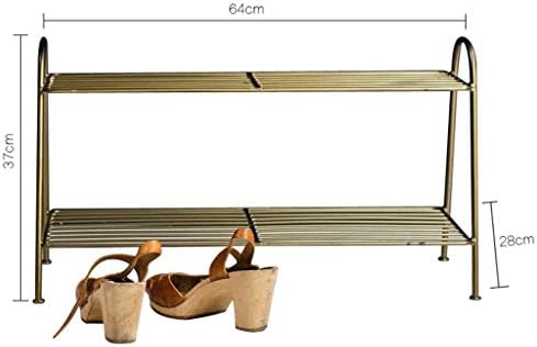 KMMK נורדי מתלה נעליים זהב 2 שכבות מתכת עקבים גבוהים מארגן נעליים מדפי נעליים למסדרון/חנות סלון