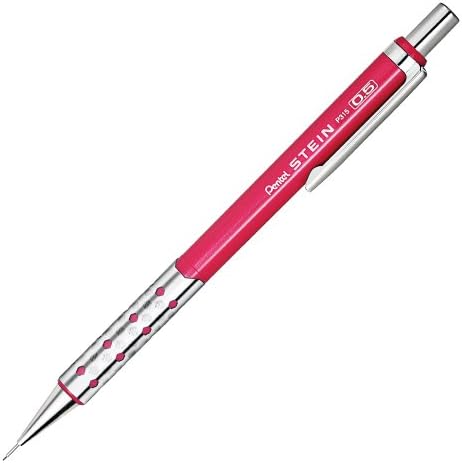 עפרונות מכניים של פנטל P315-MP שטיין, פיר ורוד מתכתי, סט של 10