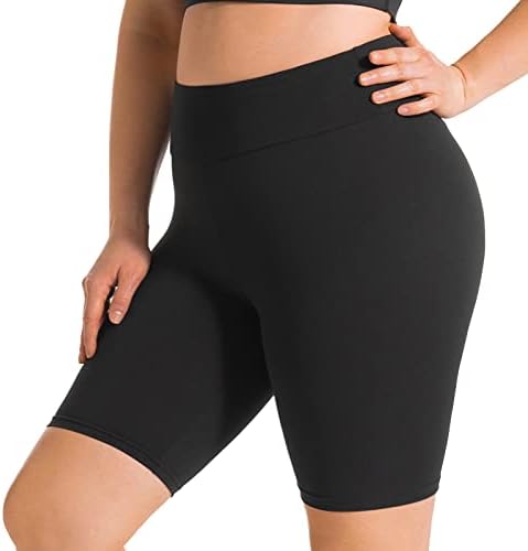 Huyichen Plus Size Shime Shorters Shorts Shorts - חמאה רכה, מותניים גבוהים, מושלמים לחדר כושר, ריצה,
