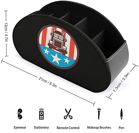 משאית ארהב דגל ארהב מחזיק בשלט רחוק קופסת עט עור PU עור קאדי מרחוק דקורטיבי מארגן מארגן