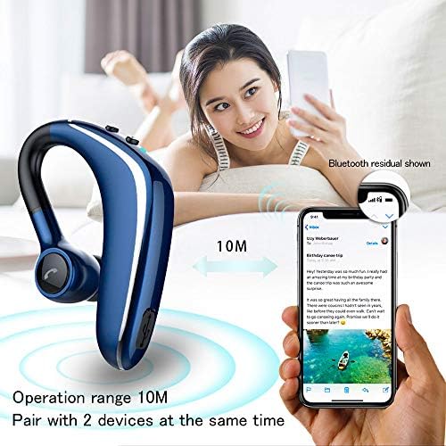 אוזניות Bluetooth של Slub לטלפונים סלולריים, אוזנית Bluetooth אלחוטית v5.2 עם מיקרון מבטל רעש, 24 שעות בידיות